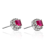 Ruby Stone Studs - Rose