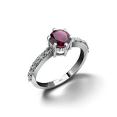 Ruby Stone Solitaire Ring