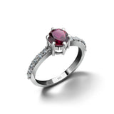 Ruby Stone Solitaire Ring