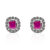 Ruby Stone Studs - Rose
