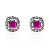 Ruby Stone Studs - Rose