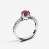 Ruby Stone Solitaire Ring