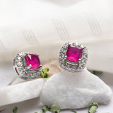 Ruby Stone Studs - Rose
