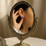 Ruby Stone Studs - Rose